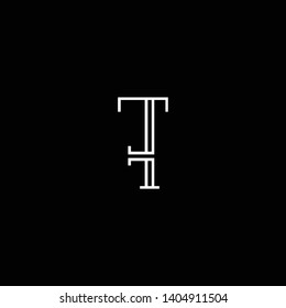 Initial FT TF letter logo design in black background