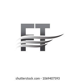 Initial FT wing logo, grey color vector logotype, logo for company name business and company identity.