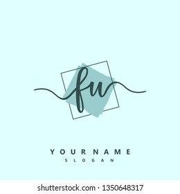 Initial FU handwriting logo