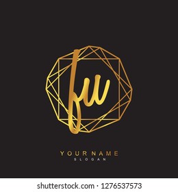 Initial FU handwriting logo vector