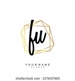 Initial FU handwriting logo vector