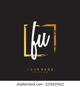 Initial FU handwriting logo vector