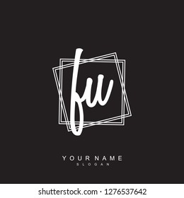 Initial FU handwriting logo vector