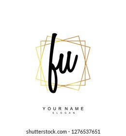 Initial FU handwriting logo vector