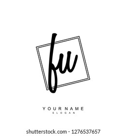 Initial FU handwriting logo vector