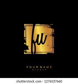 Initial FU handwriting logo vector