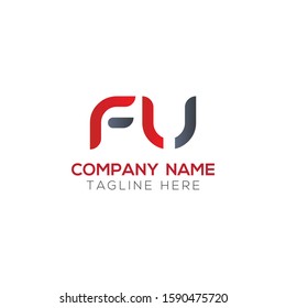 Initial FU Letter Linked Logo. Creative Letter FU Modern Business Logo Vector Template. FU Logo Design