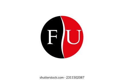 Initial FU letter Logo With Swoosh Design Graphic Vector Template for Business and Company Identity.