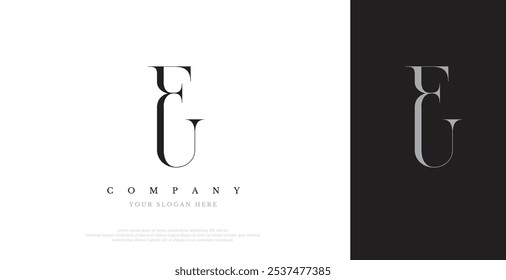 Initial FU Logo Design Vector 