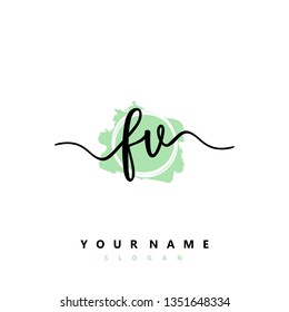 Initial FV handwriting logo
