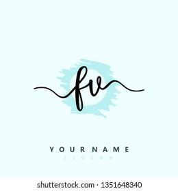 Initial FV handwriting logo