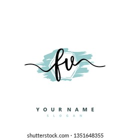 Initial FV handwriting logo