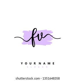 Initial FV handwriting logo