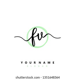Initial FV handwriting logo