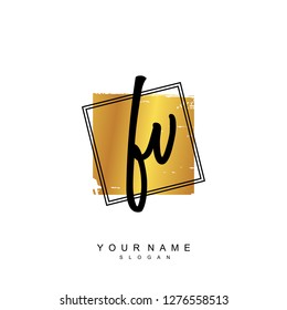 Initial FV handwriting logo vector