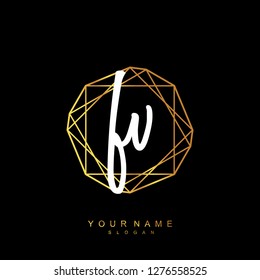 Initial FV handwriting logo vector