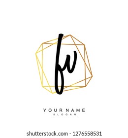 Initial FV handwriting logo vector