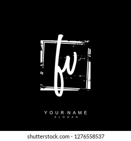 Initial FV handwriting logo vector