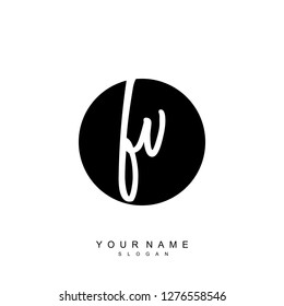 Initial FV handwriting logo vector