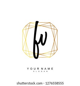 Initial FV handwriting logo vector