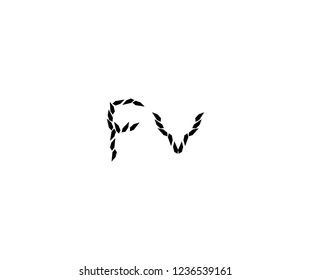 Initial FV Letter Abstract Shape Geometric Monogram Crystal Logotype
