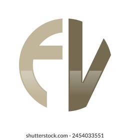 Logo FV inicial en un diseño de forma circular