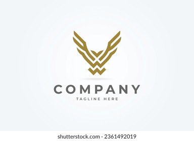 Initial FW or FWF Eagle logo. monogram logo design combination of letters F and W form a eagle. flat design logo template. vector illustration