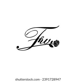 Ursprüngliche FW-Handschrift Blumentypografie Ornament modern