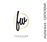 Initial FW handwriting logo vector