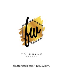 Initial FW handwriting logo vector
