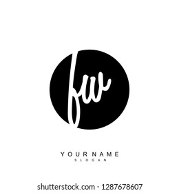 Initial FW handwriting logo vector