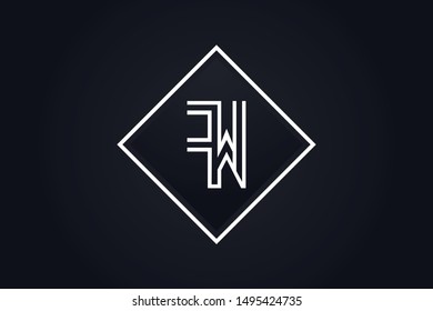 Initial FW WF Letter Logo Icon Design Template. Graphic Sign and Alphabet F W Letters Symbol with Text.