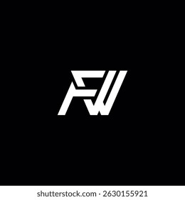 Initial FW WF Letter Logo Design with Modern Minimal Style.