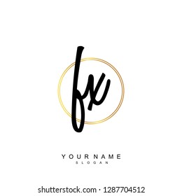 Initial FX handwriting logo vector
