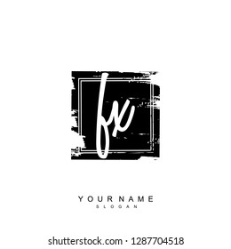 Initial FX handwriting logo vector