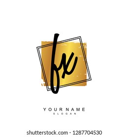 Initial FX handwriting logo vector