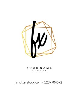 Initial FX handwriting logo vector