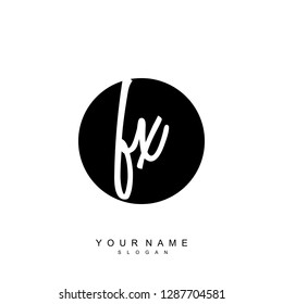 Initial FX handwriting logo vector