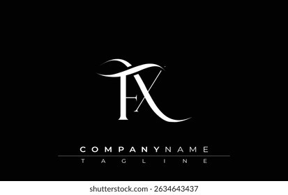 Initial FX Logo Design Vector. Elegant Monogram Logo Design with Decorative Elements and Typography