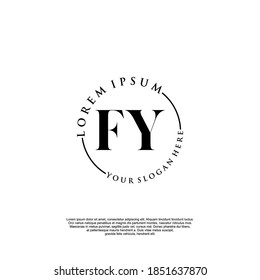 Initial FY beauty monogram and elegant logo design, handwriting logo of initial signature, wedding, fashion, floral and botanical with creative template.
