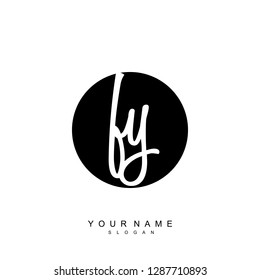 Initial FY handwriting logo vector