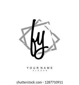 Initial FY handwriting logo vector
