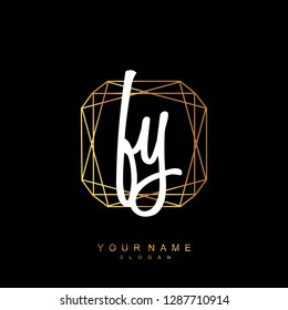 Initial FY handwriting logo vector