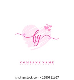 Initial FY handwriting logo vector template