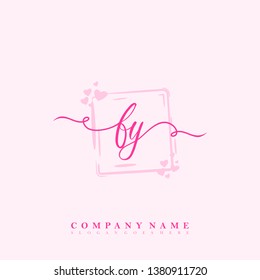 Initial FY handwriting logo vector template