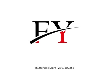 Initial FY letter Logo With Swoosh Design Graphic Vector Template for Business and Company Identity.