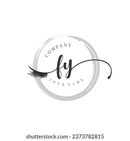 FY Monogramm-Handschrift für Augen und Wimpern