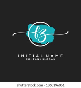 Initial FZ beauty monogram and elegant logo design, handwriting logo of initial signature, wedding, fashion, floral and botanical with creative template.
