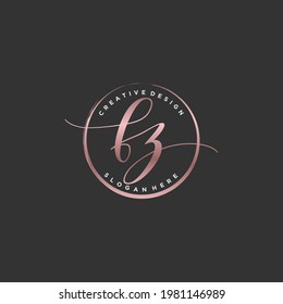 Initial FZ beauty monogram and elegant logo design, handwriting logo of initial signature, wedding, fashion, floral and botanical with creative template.