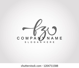 Initial FZ handwriting logo vector